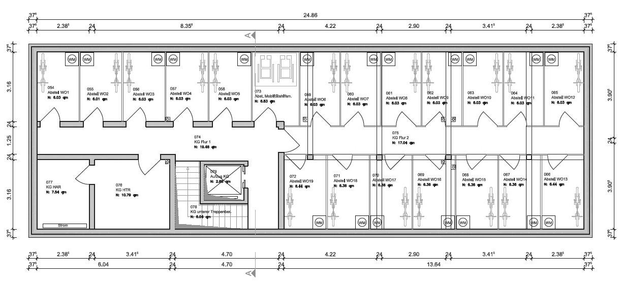 JE EIN CA. 6 M² GROßER KELLERRAUM MIT WASCHMASCHINENANSCHLUSS JE WOHNUNG ALS ABSTELLRAUM ODER WEITERER KLEINERSCHRANK (WU BETON UND ABLUFT) JE EIN CA. 6 M² GROßER KELLERRAUM MIT WASCHMASCHINENANSCHLUSS JE WOHNUNG ALS ABSTELLRAUM ODER ZUSÄTZLICHER KLEINERSCHRANK